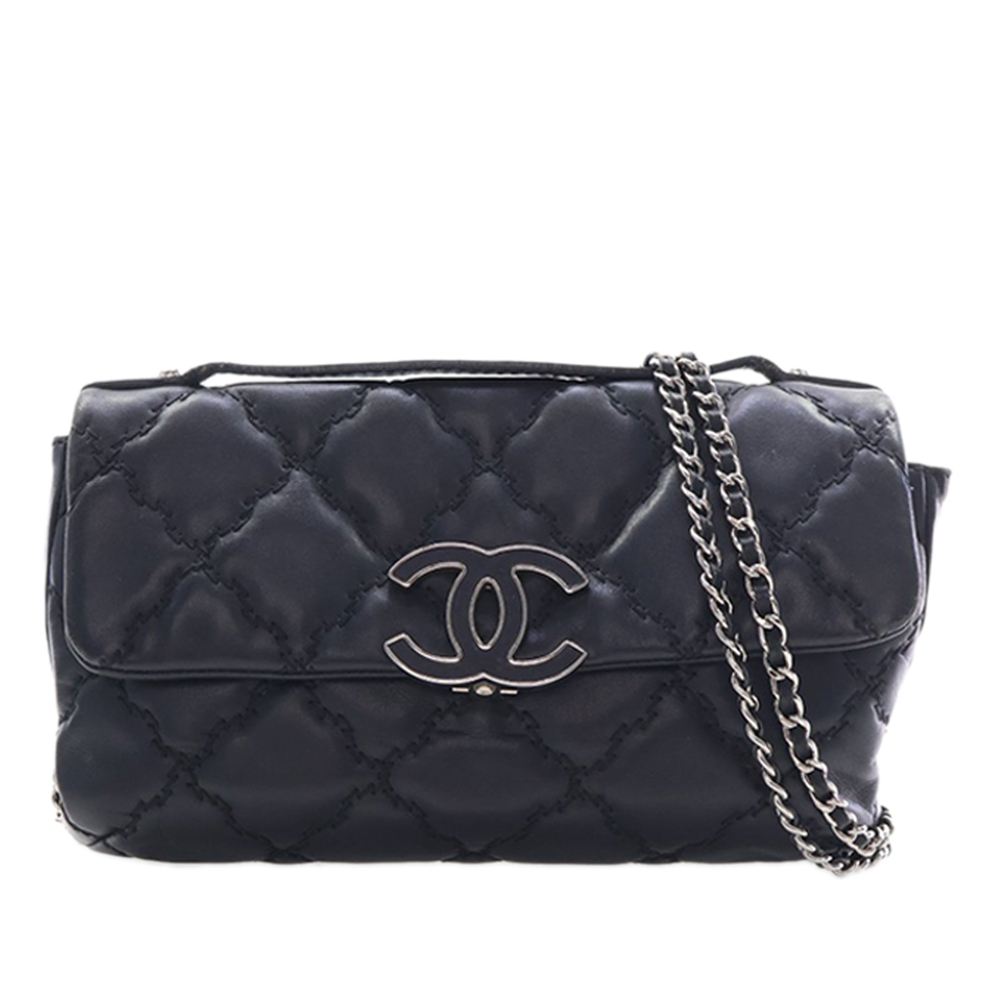 Pre-Loved Chanel Mini Lambskin Double Stitch Hamptons Flap